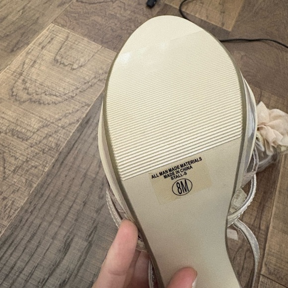 Mixed Media Floral Women's Strap Heel - Picture 5 of 5